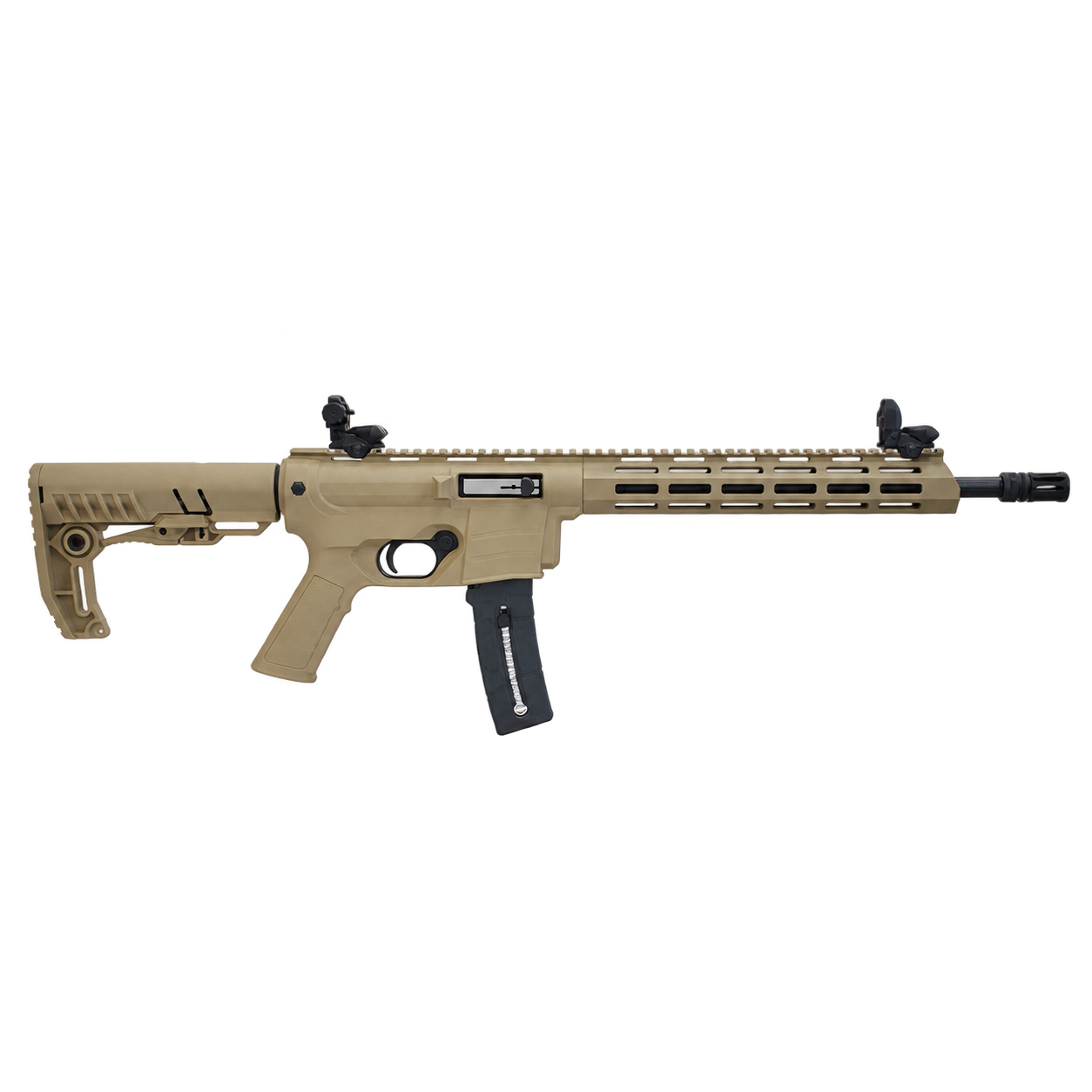 Rifle CBC 7022 Delta tan, vista lateral sem mira óptica